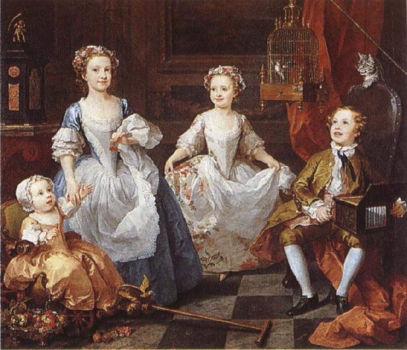 William Hogarth Famijen Graham's children oil painting picture